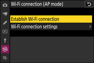 Z6III: Wi-Fi connection (AP mode) › Establish Wi-Fi connection.