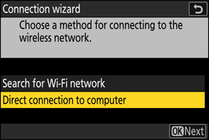 Z 8: the connection wizard with both options.