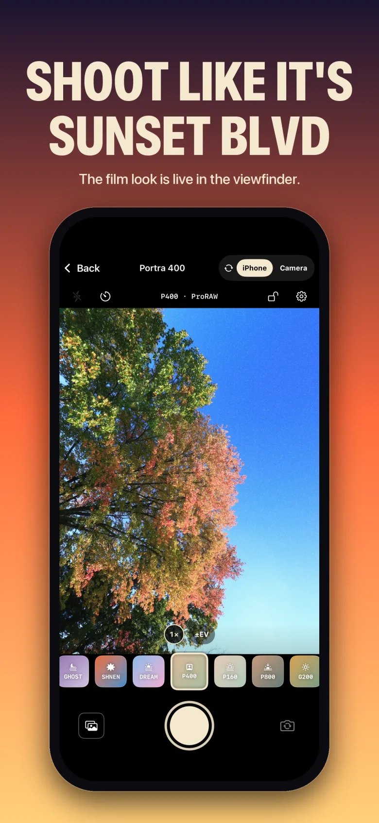 FilmDeck’s deck of film looks on iPhone